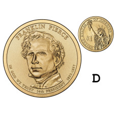 1 доллар США 2010 г., 14-й президент Франклин Пирс (D)