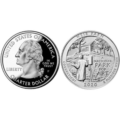 Монета Квотер США 2020 г. (52-й) Ферма Дж. А. Вейра (P)
