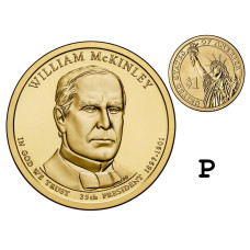1 доллар США 2013 г., 25-й президент Уильям Мак-Кинли (P)
