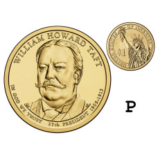 1 доллар США 2013 г., 27-й президент Уильям Говард Тафт (P)