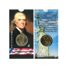 1 доллар США 2007 г., 3-й президент Томас Джефферсон (D) в блистере