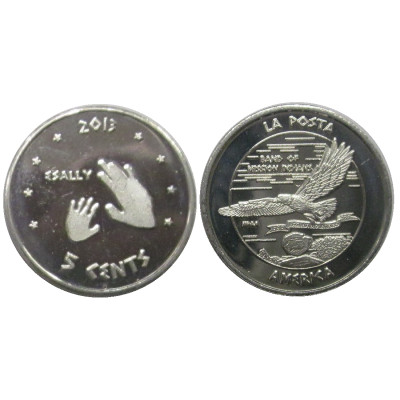 Монета 5 центов США 2013 г. Индейская резервация La Posta (сувенирная монета)