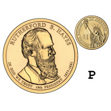 1 доллар США 2011 г.,19-й президент Резерфорд Б.Хейз (P)