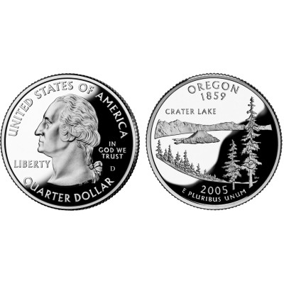 Монета Квотер США 2005 г., Орегон (D)
