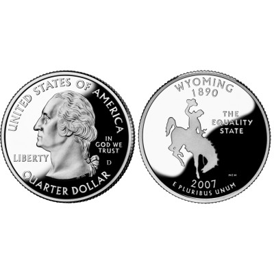Монета Квотер США 2007 г., Вайоминг (D)
