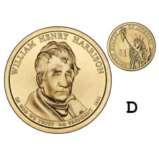 1 доллар США 2009 г., 9-й президент Уильям Генри Гаррисон (D)
