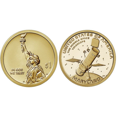 Mонета 1 доллар США 2020 г. Мэриленд Телескоп Хаббл P