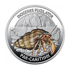 5 гривен Украины 2025 г. Жители морских глубин - Черное море. Рак-отшельник