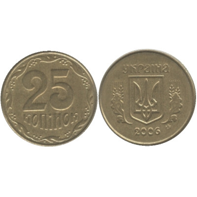 Монета 25 копеек Украины 2006 г.
