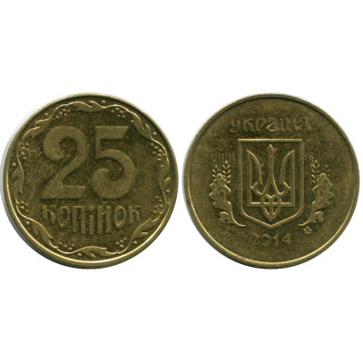 Монета 25 копеек Украины 2014 г.