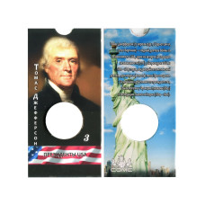 Блистер под монету США 1 доллар 2007 г. Президенты США (3-й Томас Джефферсон)