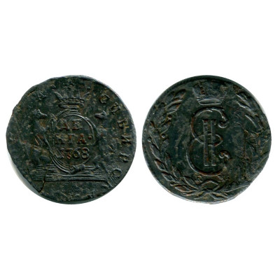 Монета Денга 1768 г.,Екатерина ll (КМ, сибирская) 1