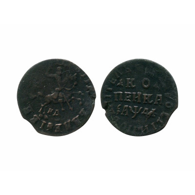 Монета 1 копейка России 1714 г., Пётр I (1) R2
