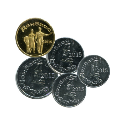 Набор 5 монетовидных жетонов Донбаса