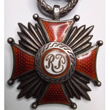 Знак отличия Польский Крест "За заслуги". Тип l, степень ll (серебро)
