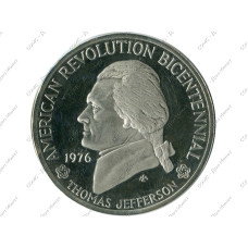 Монетовидная Медаль США 1 унция 1976 г., Декларация независимости, Томас Джефферсон (серебро)